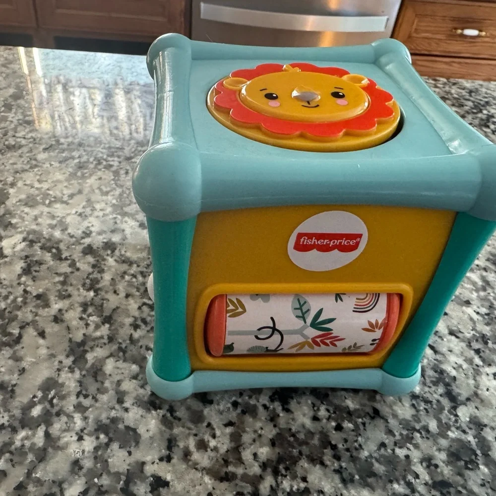 Fisher-Price Teal and Yellow Lion Activity Block